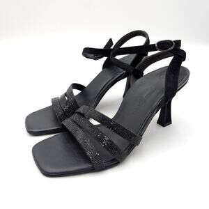 $395 Paul Green Radiance Sandals Open Square Toe Women's Black Size US8/UK5.5